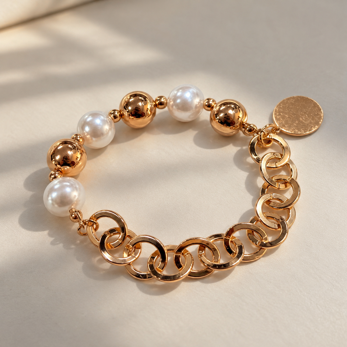PULSERA PERLA ESLABON